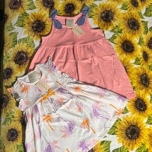 Pink and White Palm Tree Dresses